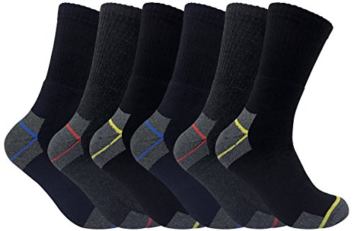 Ultimate Work Socks 3, 6, 12, 24 pares calcetines trabajo hombre gordos talón y puntera reforzada 39-45 eur (6 Pares) Ultimate Work Socks 3, 6, 12, 24 pares calcetines trabajo hombre gordos talón y puntera reforzada 39-45 eur (6 Pares)
