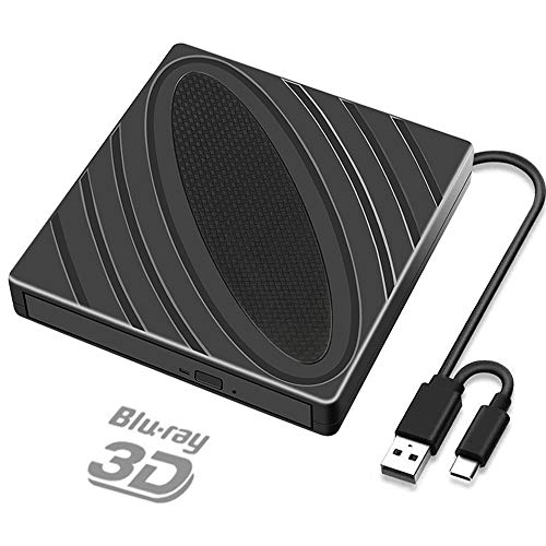 Unidad BLU Ray Externa 3D, Portátil USB 3.0 y Tipo C Lector Grabadora Bluray DVD CD RW ROM Reproductor para PC Portátil/Escritorio Mac Windows 7 8 10 XP Vista Linxus (Black) Unidad BLU Ray Externa 3D, Portátil USB 3.0 y Tipo C Lector Grabadora Bluray DVD CD RW ROM Reproductor para PC Portátil/Escritorio Mac Windows 7 8 10 XP Vista Linxus (Black)