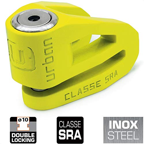 Urban Security UR210Y Candado Antirrobo Moto Disco, Homologado Sra, Doble cierre ø10, Acero inoxidable Amarillo Urban Security UR210Y Candado Antirrobo Moto Disco, Homologado Sra, Doble cierre ø10, Acero inoxidable Amarillo