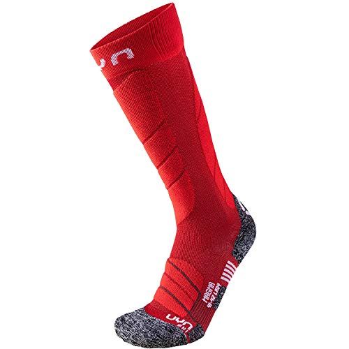 UYN Magma - Calcetines de esquí para Mujer, Magma, Mujer, Color Dark Red/Red, tamaño 37/38