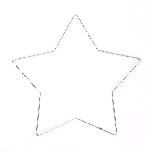 Vaessen Creative Anillo de Metal en Forma de Estrella para Manualidades, Plata, 32 cm, 3 mm de Grosor, Aro Atrapasueños, Anillo de Guirnalda para Tapiz de Macramé, Ganchillo y Decoraciones Nupciales
