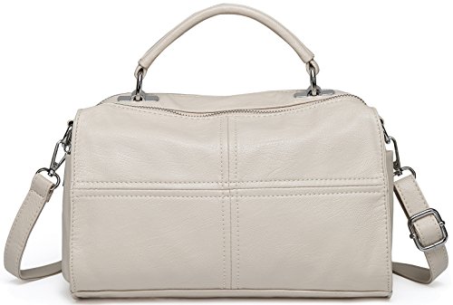 VASCHY Bolso Bandolera Mujer, Bolsa de Asa Superior Cuero Vegano Bolsos Mano Mujer Medio Bolso de Hombro para Escolares Trabajo Beige VASCHY Bolso Bandolera Mujer, Bolsa de Asa Superior Cuero Vegano Bolsos Mano Mujer Medio Bolso de Hombro para Escolares Trabajo Beige