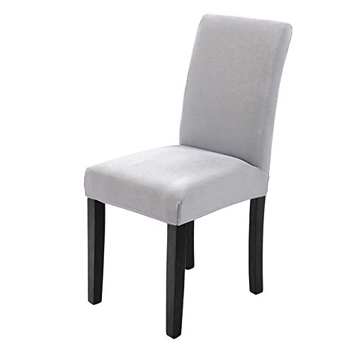 Veakii R Fundas para sillas Pack de 4 Fundas sillas Comedor, Lavable Comedor Asiento Cubre para el Comedor casero Modern Bouquet de la Boda, Hotel, Decor Restaurante（Gris Claro）