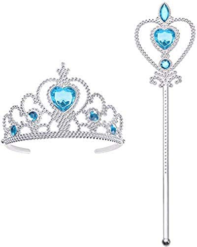 Vicloon 2pcs Princesa Vestir Accesorios Regalo Conjunto con Corona/Sceptre para Niña,3-10 Años