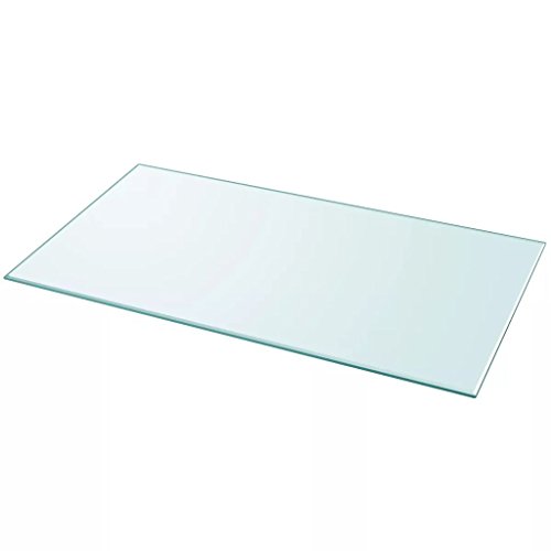 vidaXL Tablero Transparente de Cristal Templado Cuadrado Superficie de Mesa