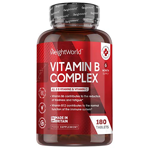 Vitamina B Complex 180 Comprimidos Alta Concentración Vitaminas del Grupo B Vegano - Complejo Vitamínico B Enriquecido con Vitamina C, Biotina, Ácido Fólico B1, B2, B3, B5, B6 y B12, Sin Aditivos Vitamina B Complex 180 Comprimidos Alta Concentración Vitaminas del Grupo B Vegano - Complejo Vitamínico B Enriquecido con Vitamina C, Biotina, Ácido Fólico B1, B2, B3, B5, B6 y B12, Sin Aditivos