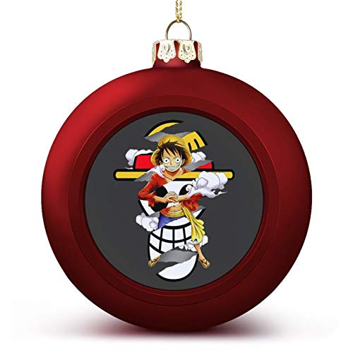VNFDAS Una pieza Luffy Flag Fusion Custom Christmas Ball adornos bellamente decorados bola de Navidad gadgets bola de Navidad perfecta colgante bola para vacaciones boda fiesta decoración