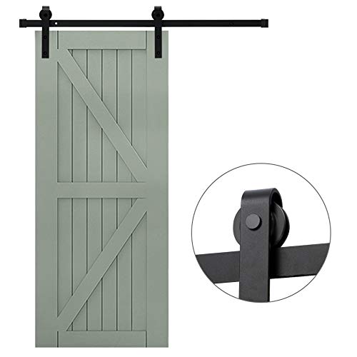 VONLUCE 6FT 183CM Herraje para Puerta Corredera Kit de Accesorios para Puerta Corredera Granero con Capacidad de 100kg Riel de Puerta Corredera Armaio Empotrado (6FT 183CM)