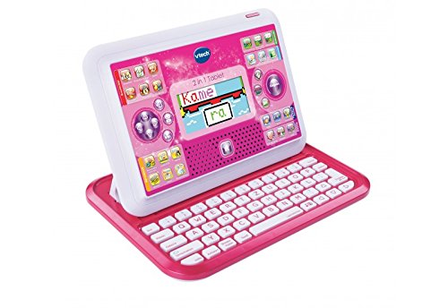 VTech - Ordenador educativo Genio Little App para niños, Tenclado QWERTZ, color rosa, versión alemana