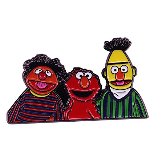 wangk Barrio Sésamo Bert Ernie Elmo Pin Nostálgico Cartoon Muppets Broche Estos broches Son para Siempre!