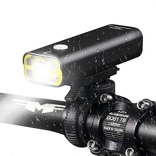Wheel UP Luz de Bicicleta Recargable USB, Luces para Bicicletas Delantera Profesional de Mmontaña, Capacidad de la Batería de 2500mAh, 400lm, 5 modos de Iluminación, Impermeable, ángulo de haz ancho Wheel UP Luz de Bicicleta Recargable USB, Luces para Bicicletas Delantera Profesional de Mmontaña, Capacidad de la Batería de 2500mAh, 400lm, 5 modos de Iluminación, Impermeable, ángulo de haz ancho