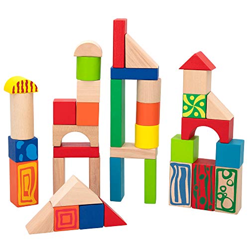WOOMAX- Cubo 50 Bloques de Madera Natural (40994) WOOMAX- Cubo 50 Bloques de Madera Natural (40994)