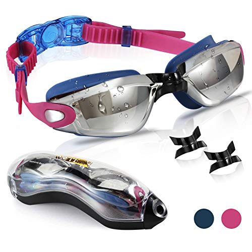 WOTEK Gafas de Natacion,Anti-vaho HD y Anti-UV Sin Fugas Gafas Natacion,Set con Puente Nasal Desmontable,Gafas Buceo de Protección para Mujeres, Apto para Todo Tipo de Deportes Acuáticos