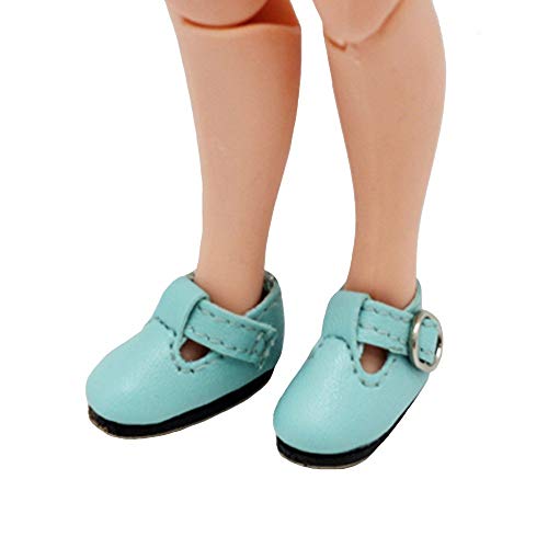 Yeaser Zapatos de muñeca con hebilla para muñecas Blythe Momoko AZONE de 1/6, accesorios de Navidad, 1 par (#A)