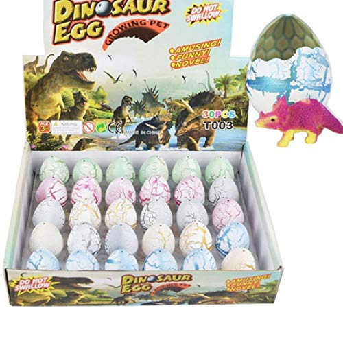 Yeelan 30pcs Huevos de Dinosaurio Dino Dragon Hatching Growing Hatch Grow Egg para niños / niños pequeños / educación Infantil ,el Crack Blanco