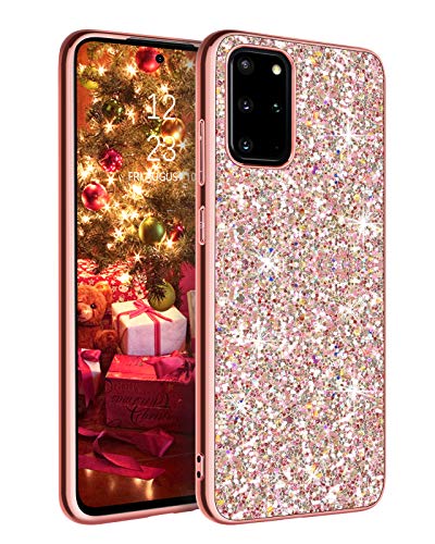 YINLAI Funda para Samsung Galaxy S20 Plus, funda para Samsung S20 Plus, carcasa duradera híbrida de TPU antigolpes, carcasa rígida antideslizante para Samsung S20 Plus/S20+, color oro rosa