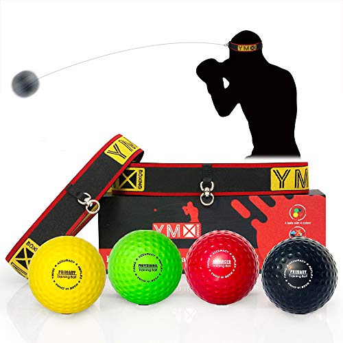 YMX BOXING Pelotas de Reflejo/Boxing Reflex Ball — 4 Pelotas de Reacción de Reflejo más 2 Ajustables, Ideal para Reflejos, Sincronización, Precisión, Enfoque y Coordinación de Mano Ojo YMX BOXING Pelotas de Reflejo/Boxing Reflex Ball — 4 Pelotas de Reacción de Reflejo más 2 Ajustables, Ideal para Reflejos, Sincronización, Precisión, Enfoque y Coordinación de Mano Ojo