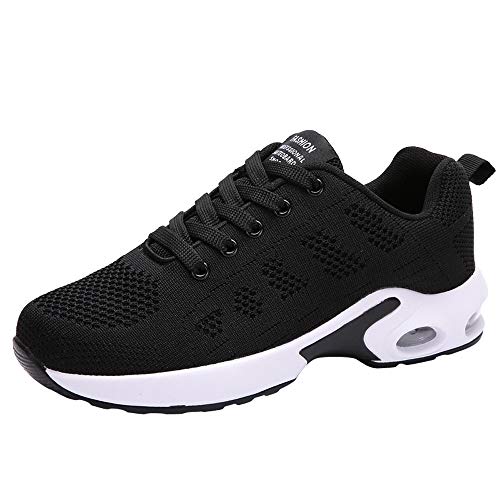 Zapatillas de Deporte Respirable para Correr Deportes Zapatos Running Cojines de Aire Calzado Mecedora Net para Estudiante Volar Zapatos Deportivas de Mujer Gimnasia Ligero Sneakers Atletismo riou