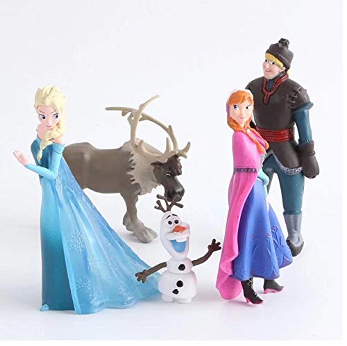 zdfgv 5 Piezas Disney Frozen Anna Elsa Kristoff Sven Olaf PVC Figuras de acción Modelo muñecas colección Regalo de cumpleaños niños 5-10 cm