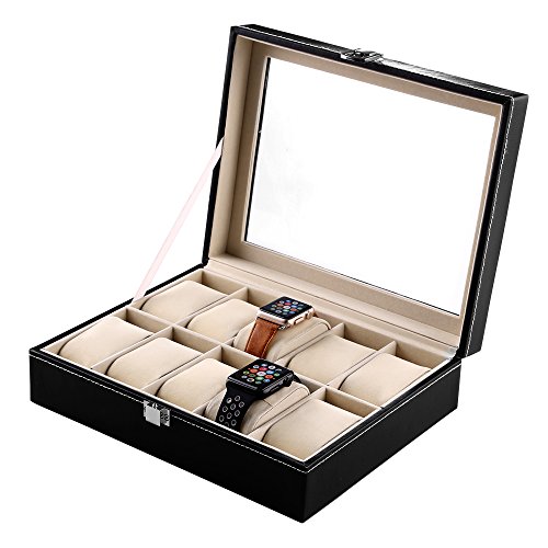 Zogin - Caja de presentación para relojes y joyas, 10 compartimentos