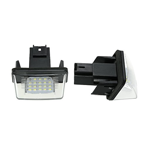 ZTMYZFSL Placa LED de 2 piezas, xenón blanco 6000K para reemplazo, lámpara de matrícula Plug & Play, 1210 LED 24-SMD luz de matrícula 12V DC