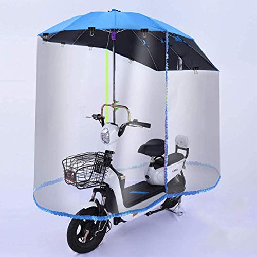 ZYQDRZ Cubierta De Lluvia para Scooter, Visera Solar, Toldo para Motocicleta Totalmente Cerrado. para Protección contra El Viento, La Lluvia Y El Sol,Azul