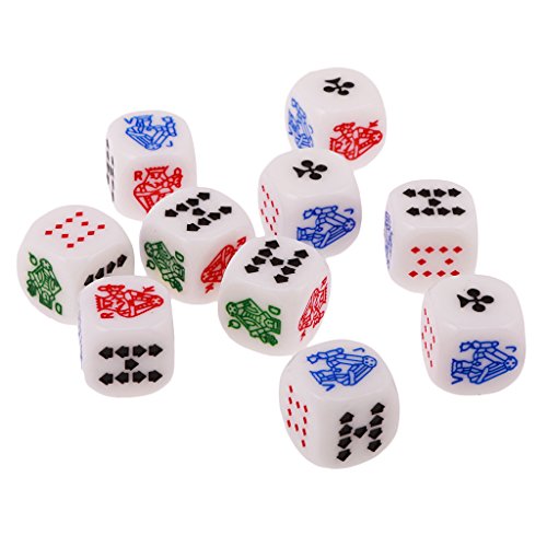 10pcs / Conjunto Juegos de Mesa Dados Seis Lados 12mm para Casino Poker Card