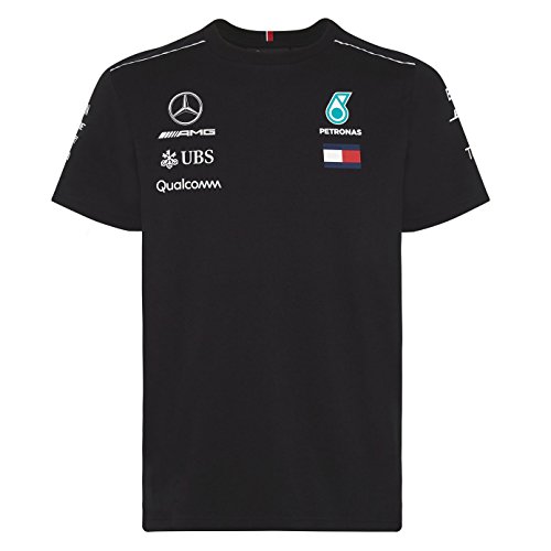 2018 Mercedes-AMG F1 Lewis Hamilton Formula 1 Team Driver Camiseta Tommy Hilfiger, color negro, tamaño Mens (M) Chest 96-100cm 2018 Mercedes-AMG F1 Lewis Hamilton Formula 1 Team Driver Camiseta Tommy Hilfiger, color negro, tamaño Mens (M) Chest 96-100cm