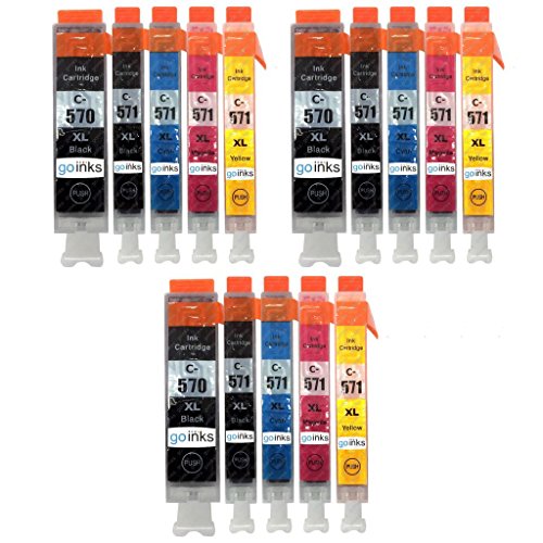 3 Compatible Sets of 5 PGI-570 & CLI-571 Printer Ink Cartridges