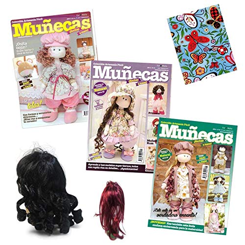 3 revistas de Muñecas de tela RUSAS + 1 tela + 1 Peluca