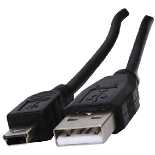 3m USB 5-pin mini cable - High Speed ??2.0 / Negro / Para PSP TomTom / Sat Nav / cámara /