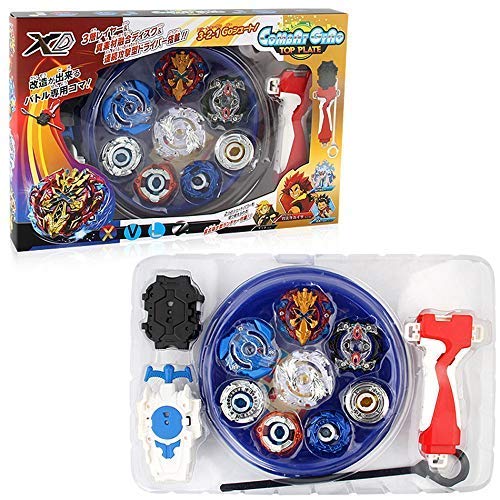 3T6B Peonzas con Lanzador Conjunto, 4 Gyro Spinners y 2 Turbo Burst y Disco de Batalla Set, para Regalo de Vacaciones de Cumpleaños Niños