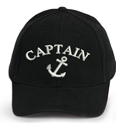 4sold Gorra de béisbol 100% algodón, diseño de Capitán Cabin Boy Crew First Mate, color negro y blanco