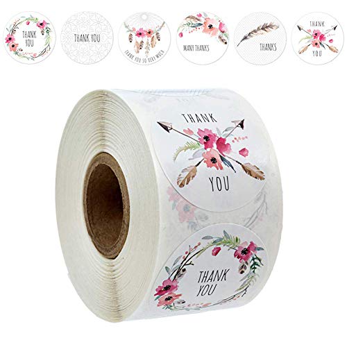 500 piezas de pegatinas de flores con el texto "gracias", pegatinas redondas hechas a mano, usadas para regalos, manualidades, sobres, dulces, artículos para fiestas 500 piezas de pegatinas de flores con el texto "gracias", pegatinas redondas hechas a mano, usadas para regalos, manualidades, sobres, dulces, artículos para fiestas