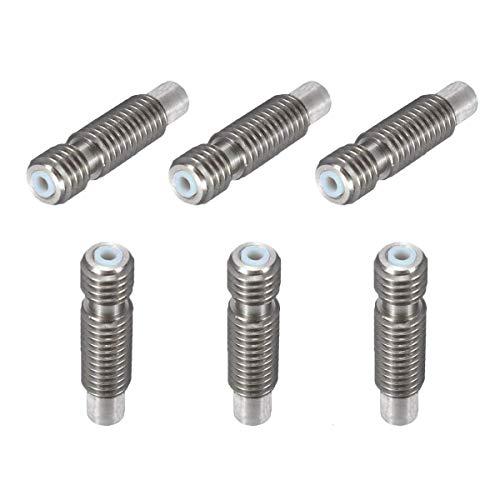 6 Piezas V6 Tubo de Garganta de Acero Inoxidable con Teflón, Extremo Caliente de Metal 1,75 mm para E3D V6 Makerbot Reprap accesorios de impresoras 3D (Plata) 6 Piezas V6 Tubo de Garganta de Acero Inoxidable con Teflón, Extremo Caliente de Metal 1,75 mm para E3D V6 Makerbot Reprap accesorios de impresoras 3D (Plata)