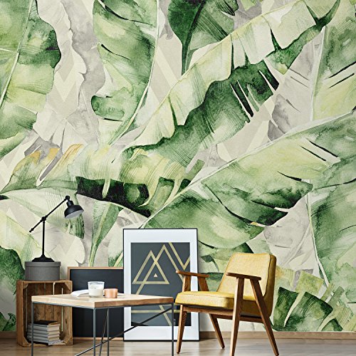 7 rollos de papel pintado Lovely Leaves tropical con hojas de pared completa 399 x 300 cm 11,97 m² cola incluida