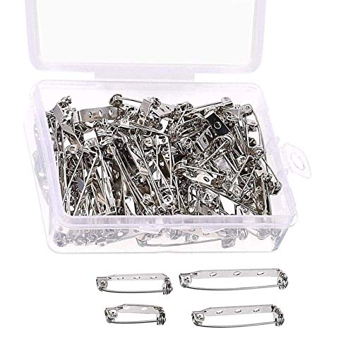 ABD 100 Piezas de Alfileres de Tono Plateado Imperdibles de Broches de Seguridad con Caja de Plástico, 4 Tamaños 20 mm, 25 mm, 32 mm y 38 mm (Plateado) ABD 100 Piezas de Alfileres de Tono Plateado Imperdibles de Broches de Seguridad con Caja de Plástico, 4 Tamaños 20 mm, 25 mm, 32 mm y 38 mm (Plateado)