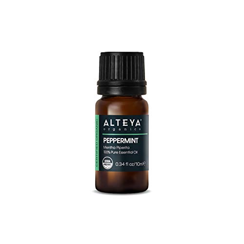 Aceite de menta orgánica Alteya (Mentha Piperita) 10 ml - 100% Aceite esencial de menta natural orgánico certificado por el USDA