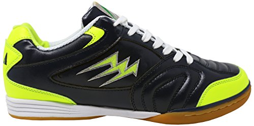 AGLA F/40 Zapatos de Futsal Indoor, Azul Marino/Amarillo Neón, 23 cm y 36