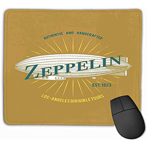 Alfombrilla de ratón Imprimir Zeppelin Air Balloon Transporte Diseño Animal Grunge Fondo Vintage Imprimir Zeppelin Rectángulo Goma Mousepad 25 * 30Cm