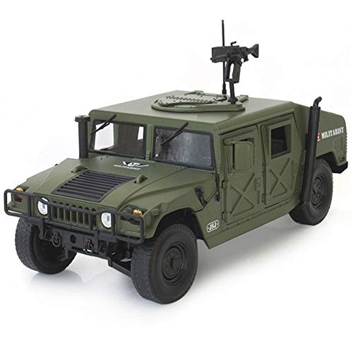 Alloy Simulation Car Modelo Hummer H1 Vehículo Militar Willis Jeep Escala Vehículos 1:18 Militar Colección Colección de Coches Modelos Color : Green