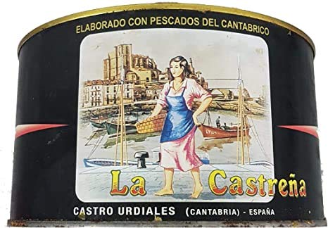 Anchoa del Cantábrico en salazón La Castreña peso neto 1.1 kg. escurrido 850 g.