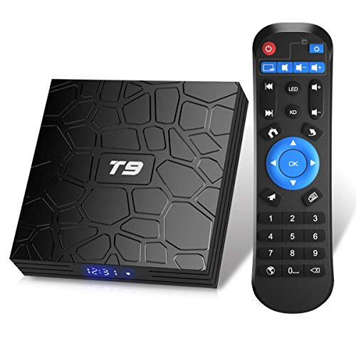 Android TV Box, T9 Android 9.0 TV Box 2GB RAM / 16GB ROM RK3318 Quad-Core Support 2.4 / 5Ghz WiFi BT4.0 4K 3D HDMI DLNA Smart TV Box