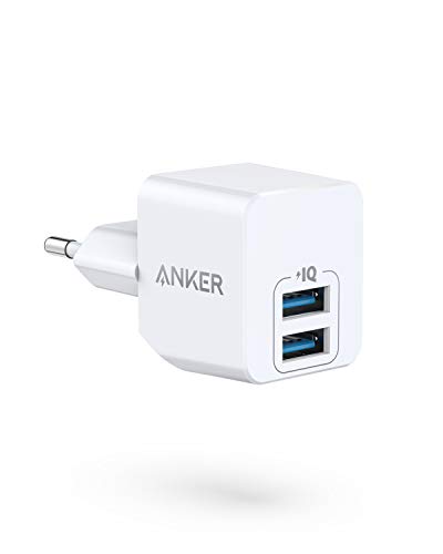 Anker PowerPort Mini Dual Cargador de Pared Ultracompacto USB Cargador de Pared 2.5A Potencia para iPhone XS XS MAX XR X 8 7 6 Plus iPad Pro Air 2 Mini 4 Samsung y Muchos más