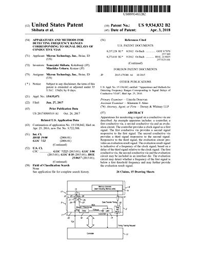 Apparatuses and methods for detecting frequency ranges corresponding to signal delays of conductive VIAS: United States Patent 9934832 (English Edition)