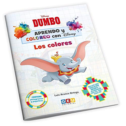 Aprendo y coloreo con Disney: Dumbo | Cuaderno para Colorear con divertidas actividades | Aprendo los colores | Educación Infantil (Niños de 3 a 5 años)