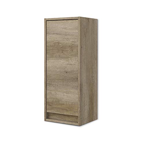 ARKITMOBEL 305090H - Mueble Lavabo Dakota, Columna de baño Colgante 1 Puerta Acabado en Color Nordik, Medidas: 30 cm (Largo) x 74 cm (Alto) x 25,5 cm (Fondo)