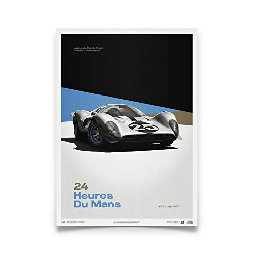 Automobilist | Ferrari 412P - Blanco - 24 horas de Le Mans - 1967 - Limited cartel | Estándar Tamaño del cartel