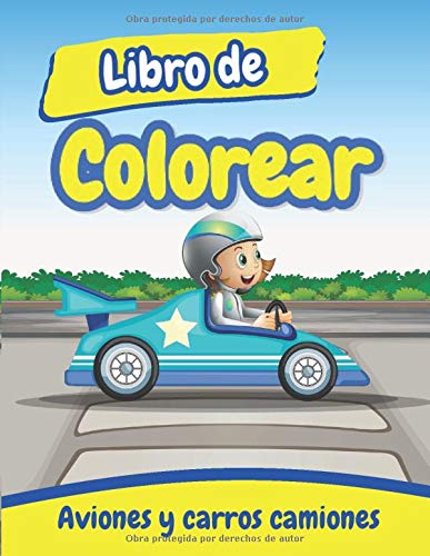 Aviones y carros camiones libro de colorear: coches libro de colorear para ninos incluye algunos animales extra para diversión y actividad con niños Edición especial