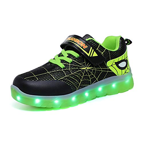Axcer LED Zapatos Verano Ligero Transpirable Bajo 7 Colores USB Carga Luminosas Flash Deporte de Zapatillas con Luces Los Mejores Regalos para Niños Niñas Cumpleaños de Navidad